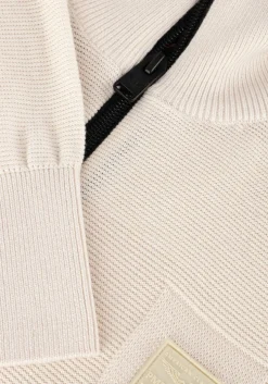 beige pme legend trui half zip collar cotton modal