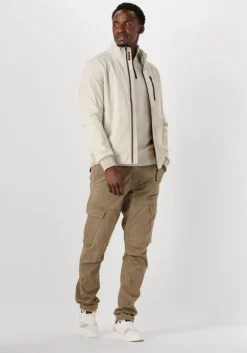 beige pme legend trui half zip collar cotton modal