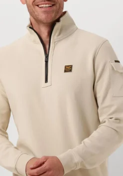 beige pme legend trui half zip collar interlock jersey