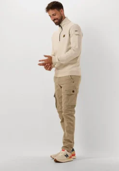 beige pme legend trui half zip collar interlock jersey