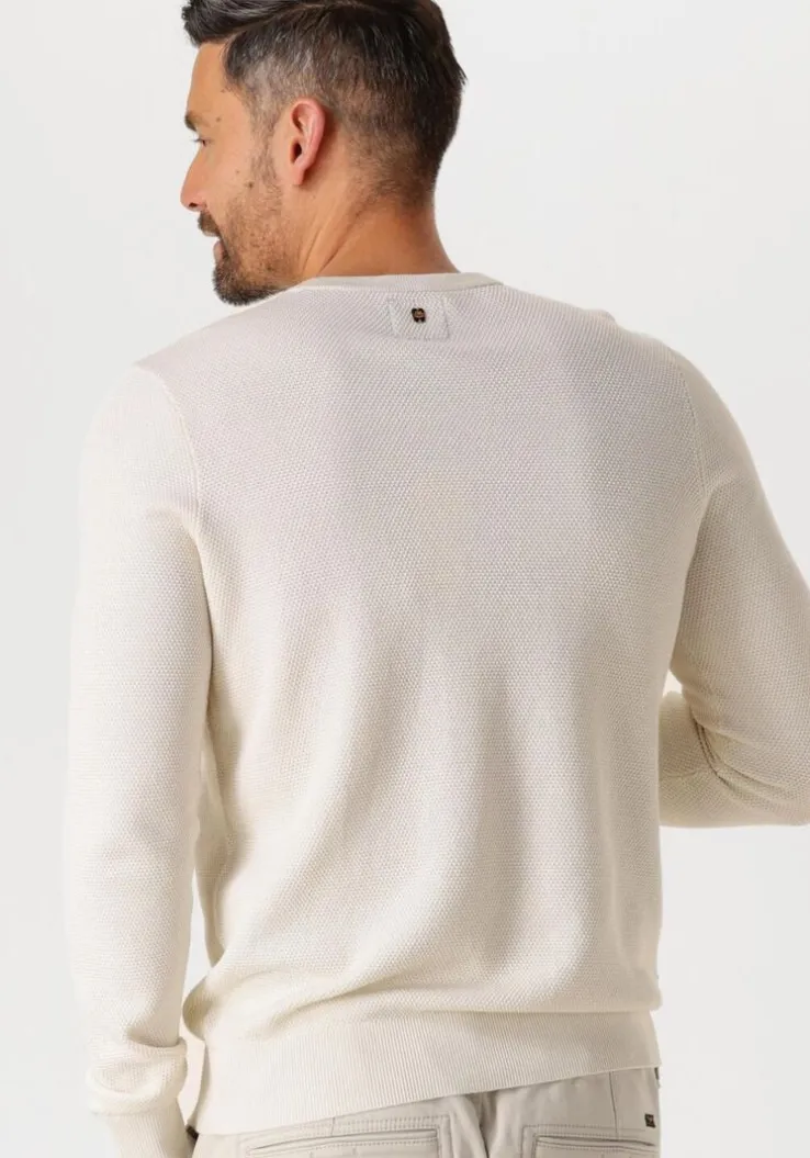 beige pme legend trui r-neck cotton modal