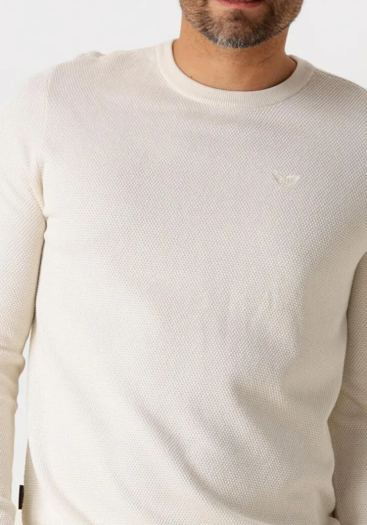 beige pme legend trui r-neck cotton modal