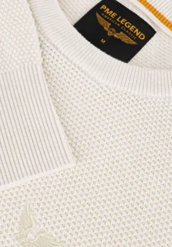 beige pme legend trui r-neck cotton modal