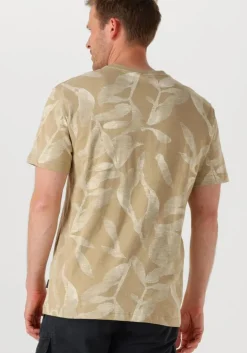 beige pme legend t-shirt slub jersey aop