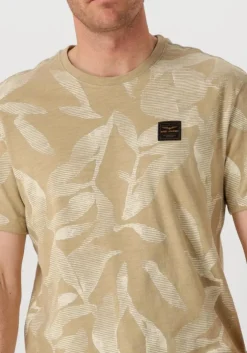 beige pme legend t-shirt slub jersey aop