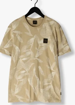 beige pme legend t-shirt slub jersey aop