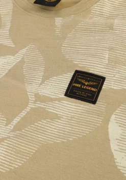 beige pme legend t-shirt slub jersey aop