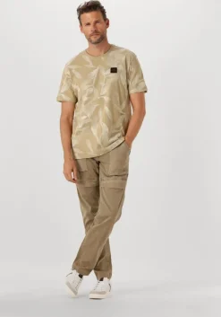 beige pme legend t-shirt slub jersey aop