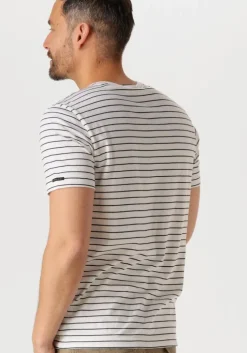 beige pme legend t-shirt short sleeve r-neck yd melange striped jersey