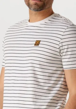 beige pme legend t-shirt short sleeve r-neck yd melange striped jersey