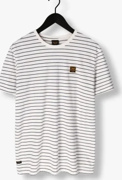 beige pme legend t-shirt short sleeve r-neck yd melange striped jersey