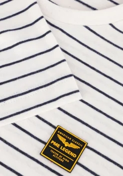 beige pme legend t-shirt short sleeve r-neck yd melange striped jersey