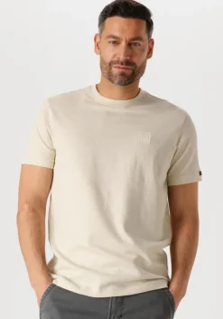 beige pme legend t-shirt short sleeve r-neck jacquard stripes