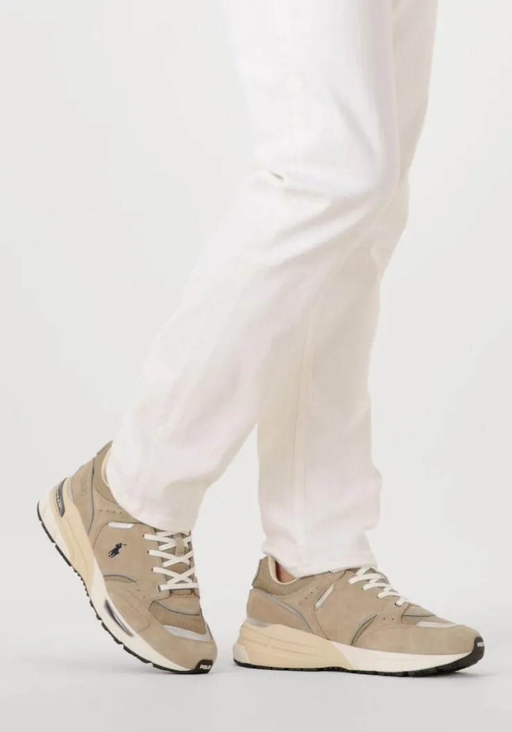 beige polo ralph lauren lage sneakers trackstr 250 low top lace