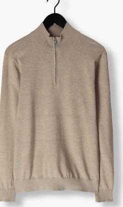 beige profuomo coltrui half zip luxury basic