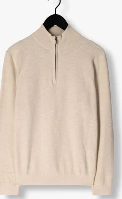 beige profuomo trui pullover half zip