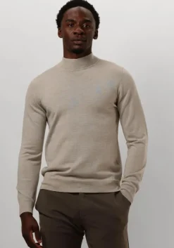 beige profuomo trui pullover mock