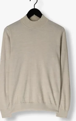 beige profuomo trui pullover mock