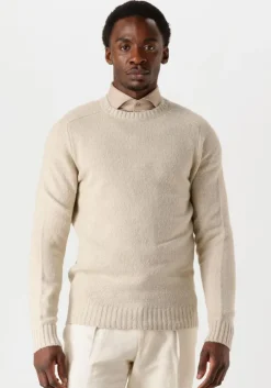 beige profuomo trui pullover crew neck