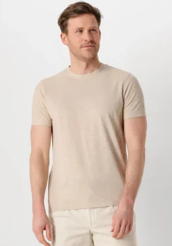 beige profuomo t-shirt t-shirt crew neck ss
