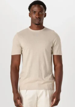 beige profuomo t-shirt t-shirt crew neck ss