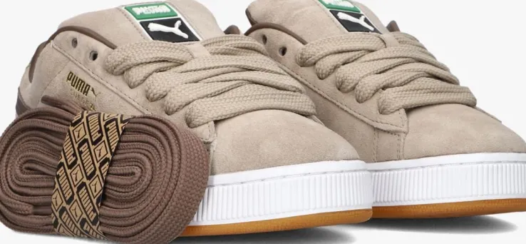 beige puma lage sneakers suede xl
