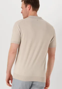 beige pure path polo regular fit polo ss half zip knitwear