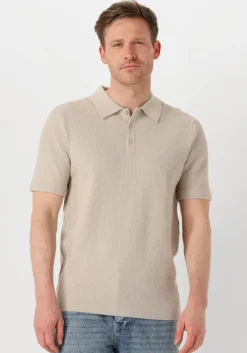 beige pure path polo regular fit polo ss knitwear