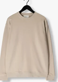 beige pure path sweater loose fit crewneck ls sweaters