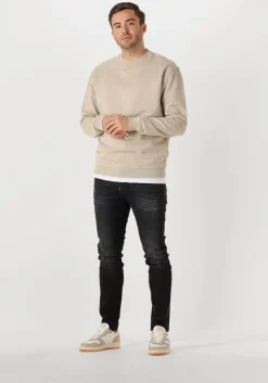 beige pure path sweater loose fit crewneck ls sweaters