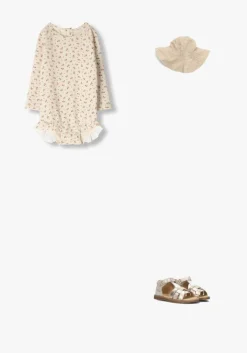 beige quincy mae badpakken olivia rashguard one-piece clay