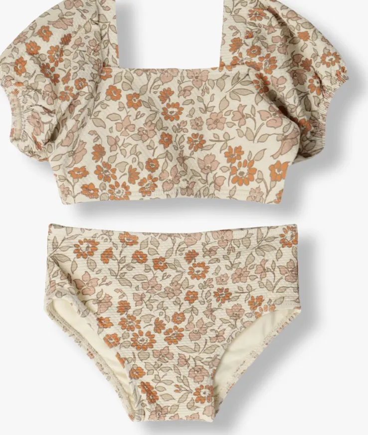 beige quincy mae bikini's zippy two-piece garden