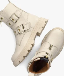 beige red-rag biker boots 11236