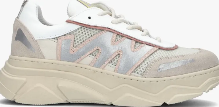 beige red-rag lage sneakers 13156