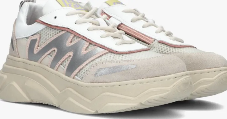 beige red-rag lage sneakers 13156