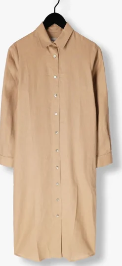 beige resort finest maxi jurk shirt dress