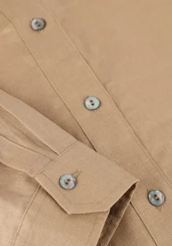 beige resort finest maxi jurk shirt dress