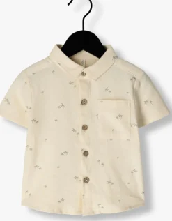 beige rylee + cru casual overhemd collared short sleeve shirt palm