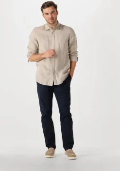 beige scotch & soda casual overhemd regular fit linen shirt