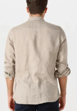 beige scotch & soda casual overhemd regular fit linen shirt