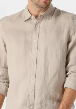 beige scotch & soda casual overhemd regular fit linen shirt