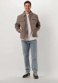 beige scotch & soda jack wool blend zip-thru overshirt