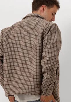 beige scotch & soda jack wool blend zip-thru overshirt