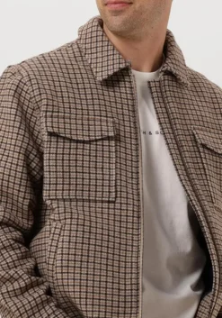 beige scotch & soda jack wool blend zip-thru overshirt