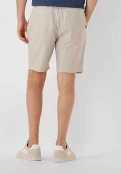 beige scotch & soda korte broek fave cotton/linen twill bermuda