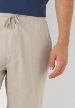 beige scotch & soda korte broek fave cotton/linen twill bermuda
