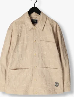 beige scotch & soda overshirt robe jacquard twill overshirt jacket