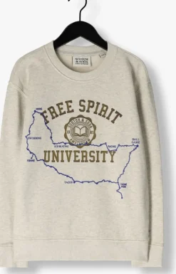 beige scotch & soda trui logo carrier crew