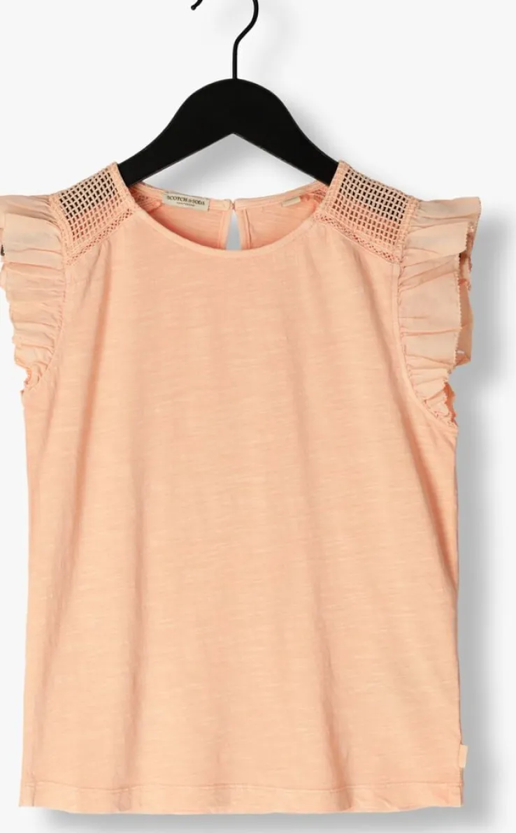 beige scotch & soda t-shirt woven detail t-shirt