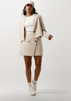 beige second female blazer evie cropped blazer